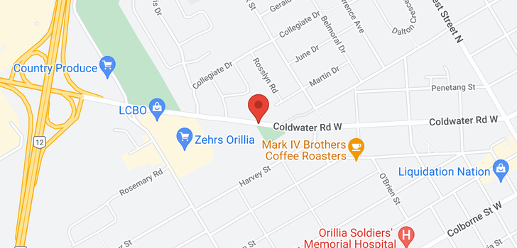 map of 36 COLDWATER ROAD W